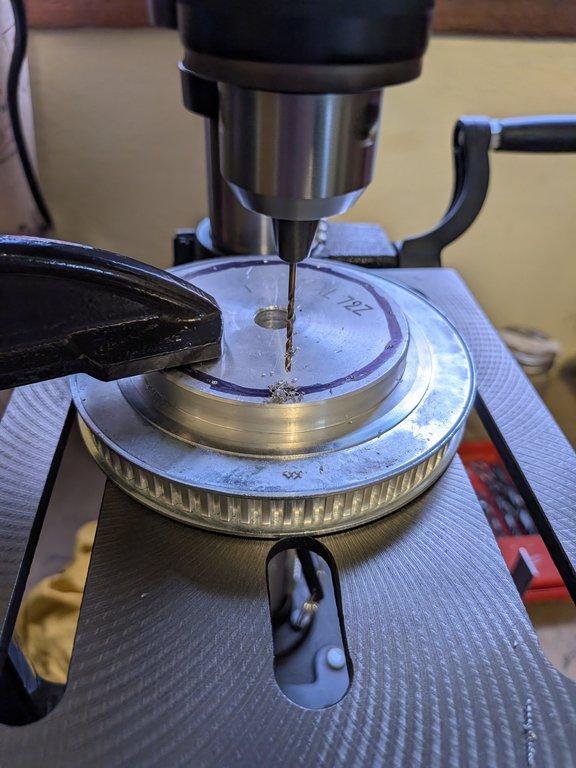 Drilling the 12 hole circle pattern