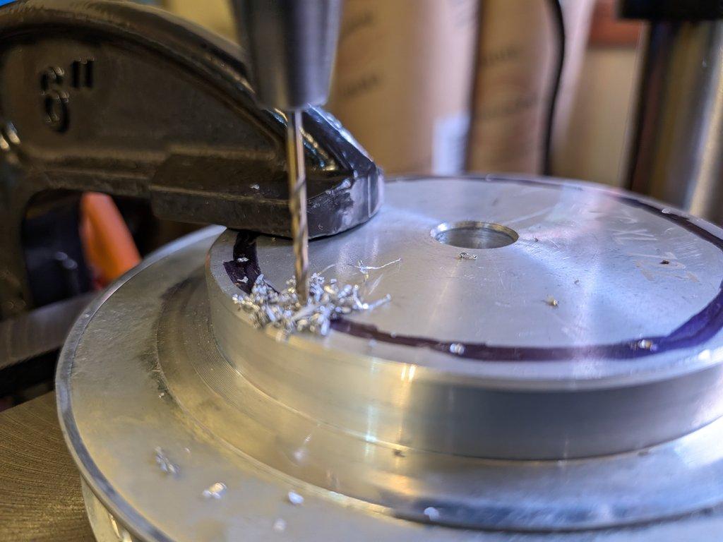 Drilling the 12 hole circle pattern