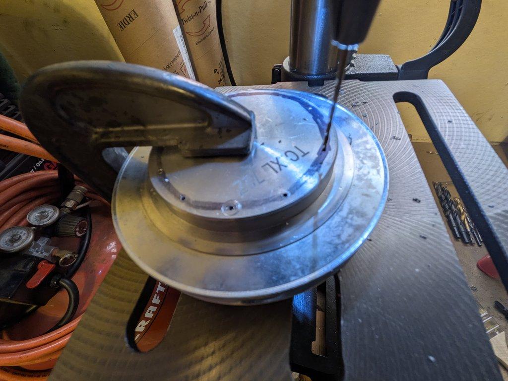 Drilling the 12 hole circle pattern