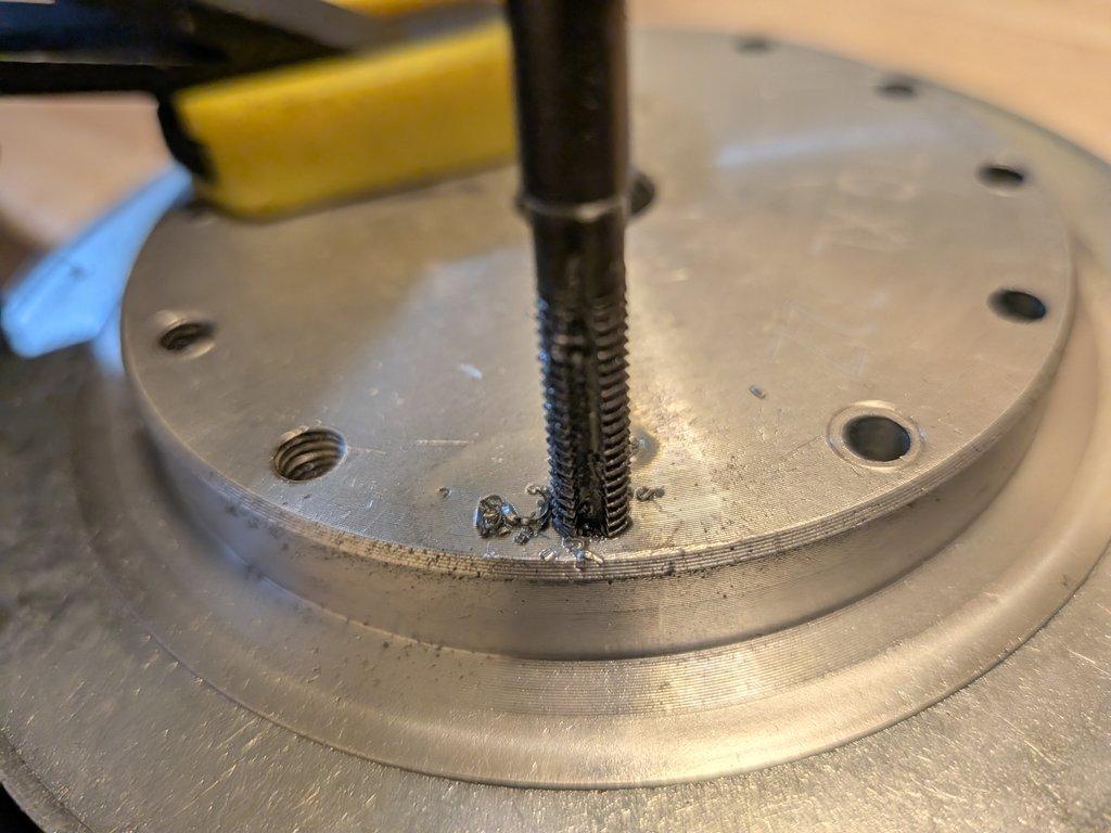 Drilling the 12 hole circle pattern