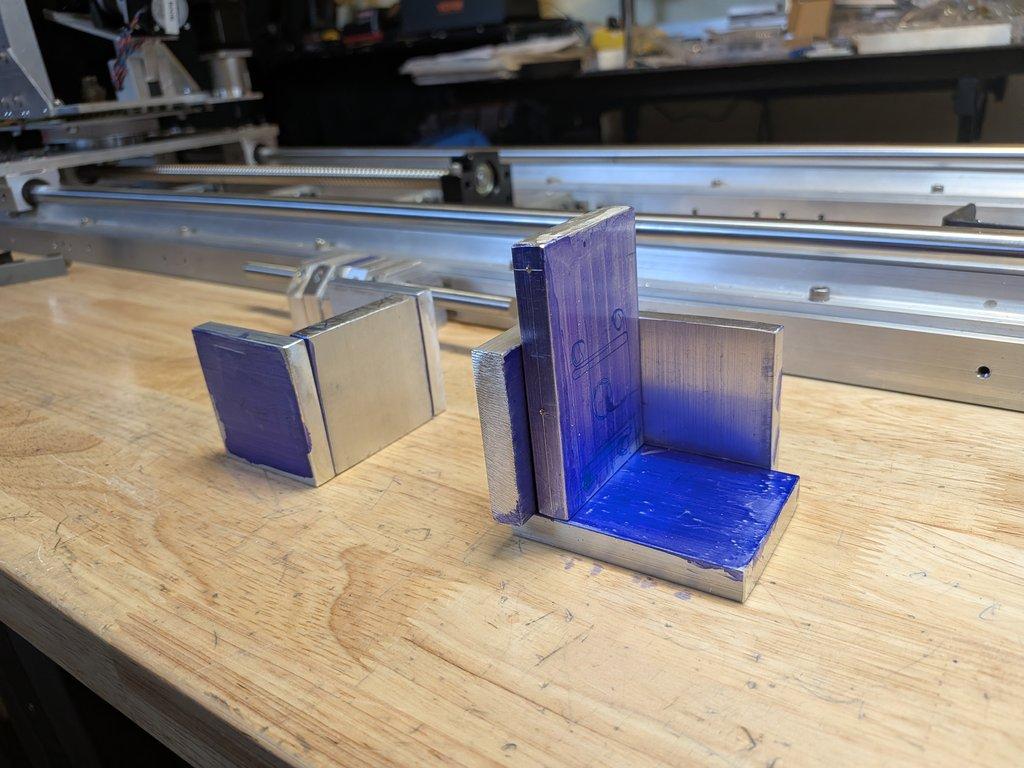 Boom End Mockup: Hinge, Mount Blocks & Pan Drive